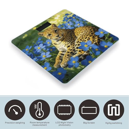 Báscula digital de baño Leopard Blue Flowers 180 kg miniatura 3