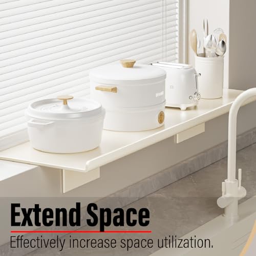 Tablero de extensión alféizar ventana acrílico resistente que gana espacio útil blanco 4