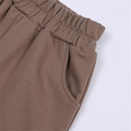 Boys Girls Solid Color Fleece Sweatpants Toddler Kids Elastic Waist Jogger Pants Winter Sport Active Trousers4