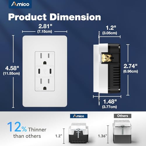 Prise USB-PD3.0 Amico double USB C charge rapide 30W - 6