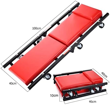 Heavy Duty Pneumatic Creeper Rollers, Adjustable Mechanic Stool with Tool Tray, 360° Swivel Casters for Garage Work, Comfortable Padded Seat, Durable Rolling Mechanic Chair