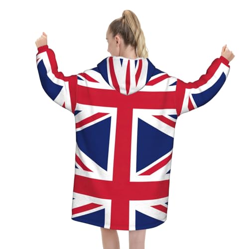 Couverture à capuche imprimée Union Jack, cadeau idéal pour femme - 3