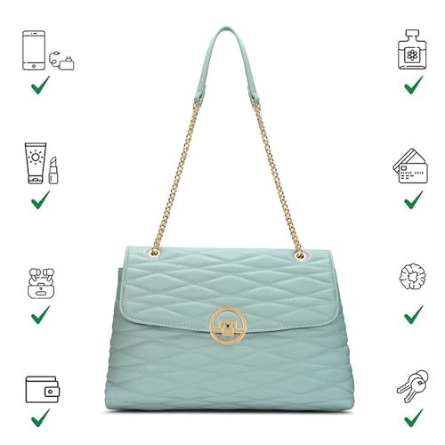 Image of Lavie Luxe Women's Monogram Wella 3-Compartment Satchel Handbag | Satchel Bag for Work | Ladies purse | Stylish Shoulder Bag | Gift For Women