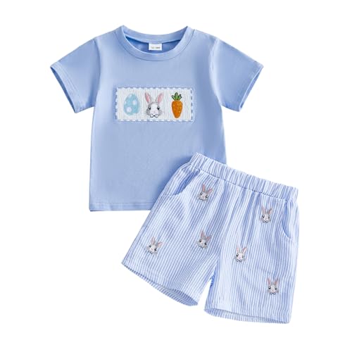 BemeyourBBs Toddler Baby Boy Easter Outfit Graph Short Sleeve T Shirt Elastic Waist Pockets Shorts...