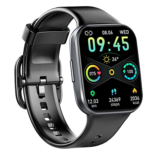 Smartwatch für Damen Herren, Fitnessuhr mit 1,69" Touchscreen Smart Watch Uhr, Fitness Tracker mit Pulsuhr Herzfrequenz Schlafmonitor Schrittzähler Kalorien, IP68 Wasserdicht Sportuhr für iOS Android