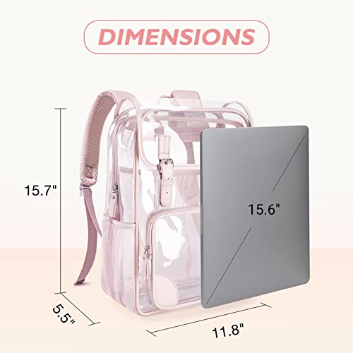 Mommore Clear Backpack Heavy Duty Thick Pvc Transparent Backpack With Leather Trim Large Capacity See Through Backpack #TOP5