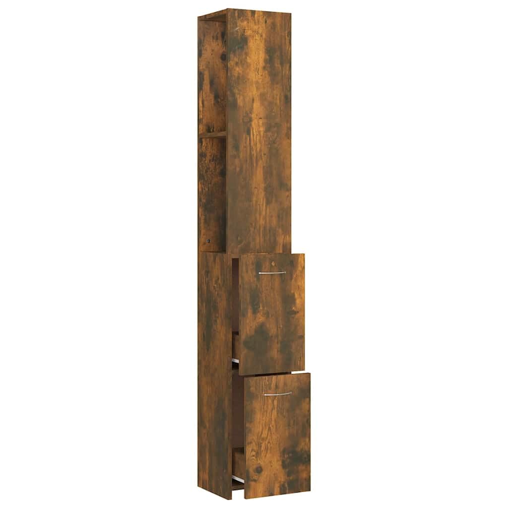 Armadietto da bagno in rovere affumicato, 25 x 26,5 x 170 cm
