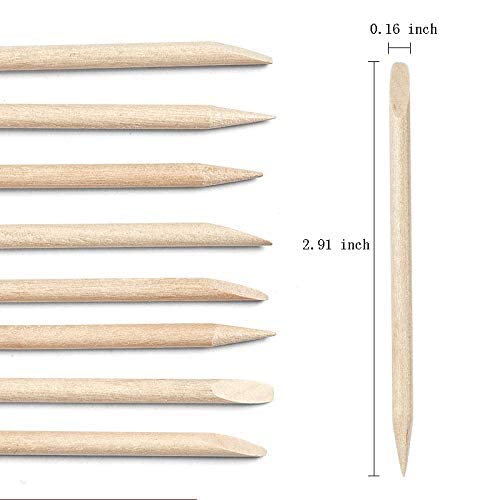 Nail Art Orange Wood Sticks,Amostby 50Pcs Multi Functional Cuticle Pusher Remover Manicure Pedicure Tool,4.5 Inch #TOP1