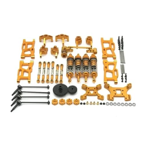 Wltoys 144001 Pièces Métal pour Éviter la Casse - Kit de Modification Suspension Jaune RC