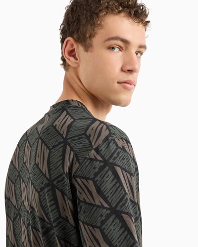 Armani Exchange Men's All Over Ax Logo Creating 3-d Effect Print Regular Fit Tee2