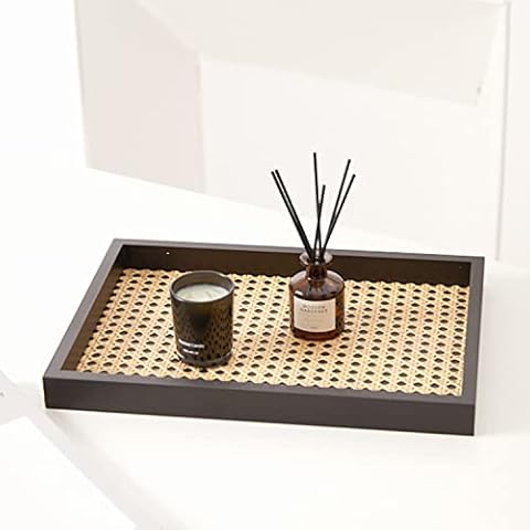 Rattan-Tablett für Badezimmer, Schminktisch, dekorativer Schmuck Cover