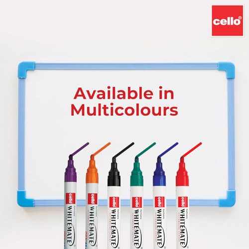 Cello Whitemate Whiteboard BoldMarkers | Set of 6 | Assorted Ink Colours | Whiteboard Marker with Easily Erasable Ink | Refillable Whiteboard Markers Markers (Image - 4)