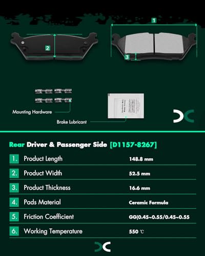 Image of D1414 D1790 SCITOO Disc Brake Pads Sets Front Semi-Metal Rear Ceramic 8pcs Fit For Ford For Expedition 2018-2019,For Ford For F-150 2015-2019,For Lincoln Navigator 2018