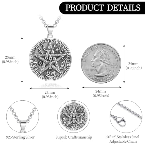 Tetragrammaton/Thors Hammer/Viking Axe/Jewish/Yahweh Necklace for Men 925 Sterling Silver Viking Norse Pagan Jewelry Gifts for Women2