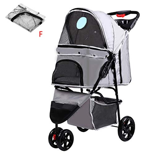LTLJX Hundewagen Regenschutz, Universal Regenschutz Hundebuggy Regenschutz Haustier Buggy Regenverdeck Waschbar Tragbare,F