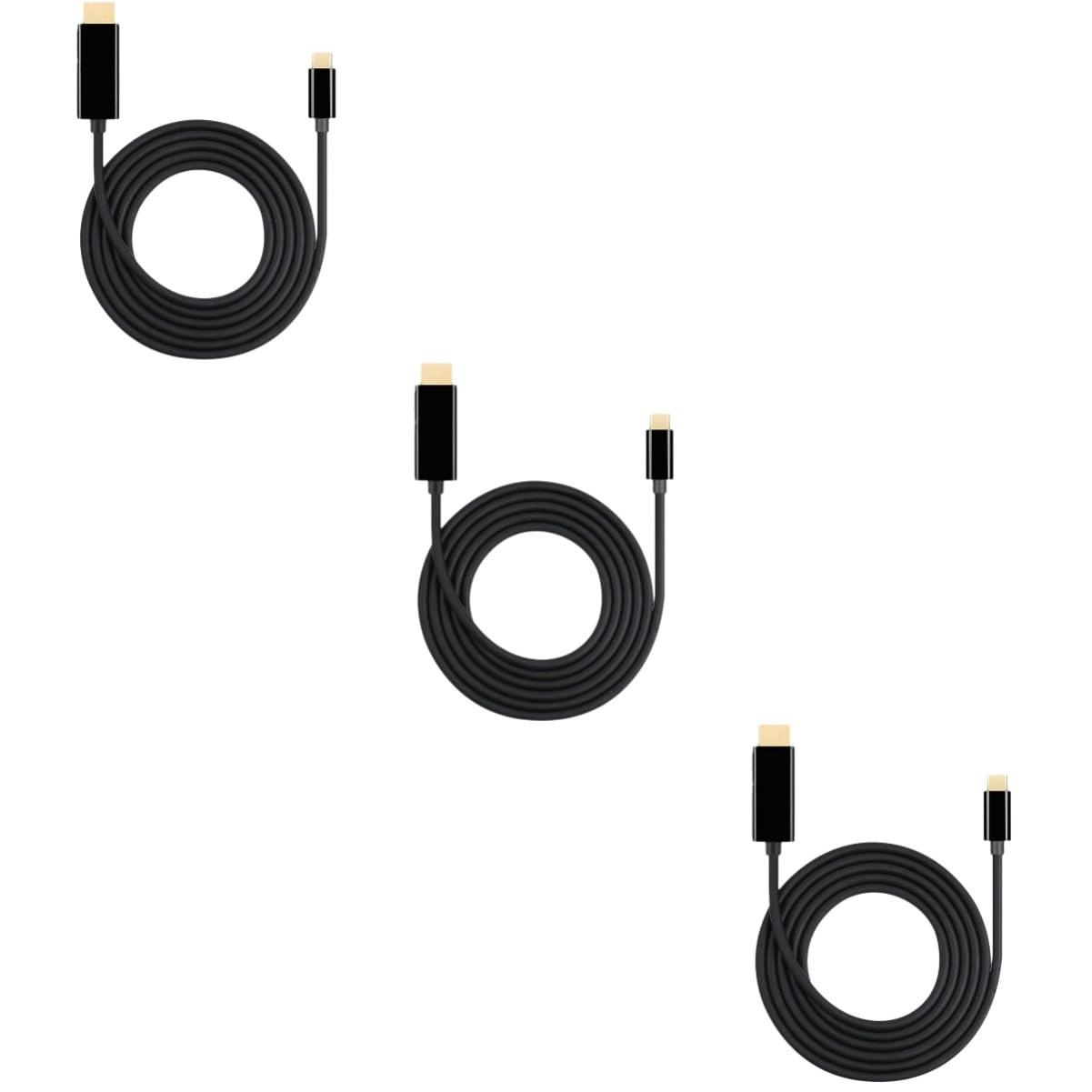 DOITOOL 3 Stück USB Type C zu Adapterkabel für Mobile Geräte Schwarz Hochwertiges USB C Kabel für Externe Hd Vga Geräte Kompatibel mit Monitor Projektor und Tv