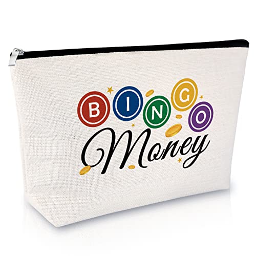 Sfodiary Bingo Game Lover Gift Makeup Bag Casino Lovers Gift for Women Bingo Player Cosmetic Bag Casino Gambling Christmas Birthday Present Travel Cosmetic Pouch