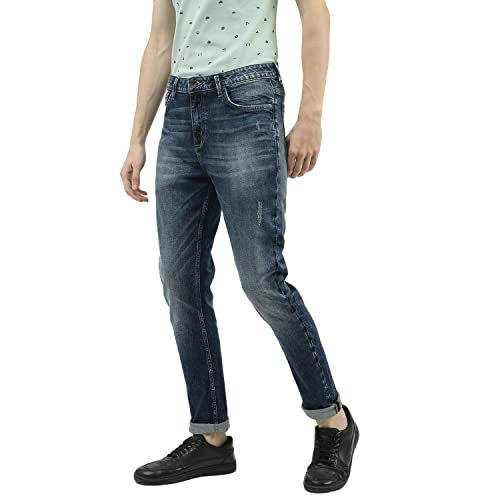 Image of UNITED COLORS OF BENETTON Men's Mid Rise Carrot Fit Jeans