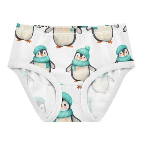 Joisal Girls Underwear Toddlers 2t Cotton Cute Panties Girl Cartoon Briefs Underpants Cute Penguins Teal Winter White