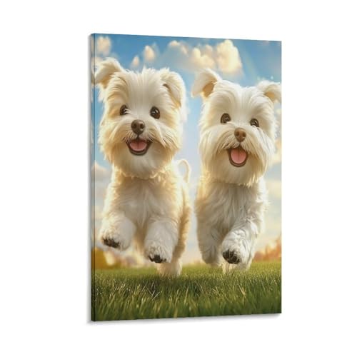 Impression sur toile Westie décoration murale maison tableau chien 40x60