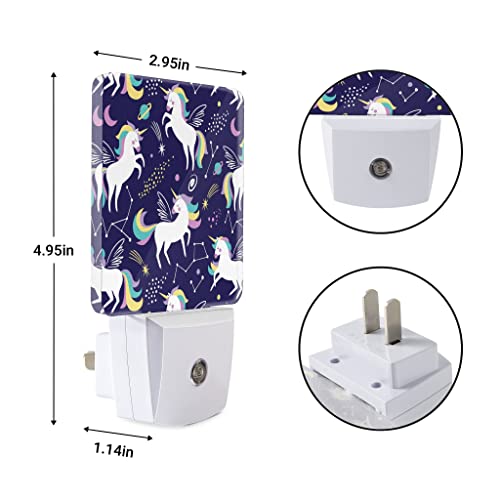 Fjogymlea Night Light Girls Nightlight Plug In For Kids Bedroom Led Lights Into Wall Cute Animal Printing Set Of 2 Auto Dusk To Dawn Sensor Lamp Bathroom Bedside Home Decoration #TOP1