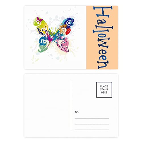 Cartes postales d'Halloween de qualité premium, papillons et fleurs au style gothique chic