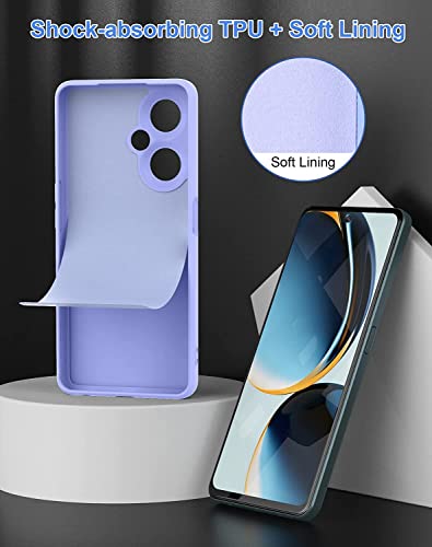 Image of Elzzi Microfiber Candy Case Compatible for Oneplus Nord CE3 Lite 5G Smooth Touch Cushion Liquid Soft Silicone Gel Rubber Phone Cases Non-Slip Full Body Protective Shockproof Back Cover - Purple