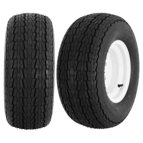 YUANXING 20.5x8-10 Trailer Tires on Rim - 5 Lug on 4-1/2' white Wheel - Load...
