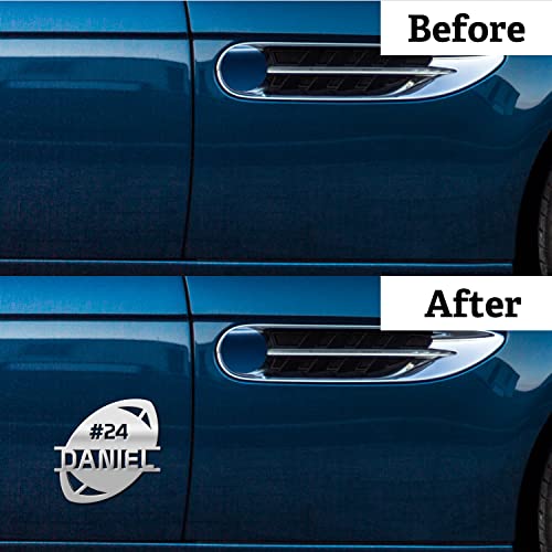 Personalized Football Emblem Name Letter - Sport Initial Custom Name Car Metal Logo - Customize Car Emblems Football Gift For Boy Men Husband Boyfriend, Gift For Cars, Trucks, Motobikes (Sport Style) #TOP3