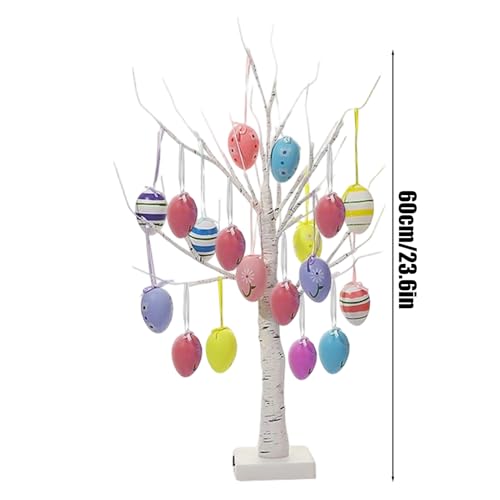 Arbre à œufs de Pâques branches décoratives pliables DEL 60 cm