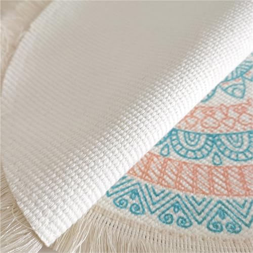 Napperons ronds tissés Boho tapis de table coton repas extérieur - 5