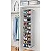 mDesign Hanging Shoe Rack - 20 Slot Hanging Wardrobe Storage Solution - Grey
