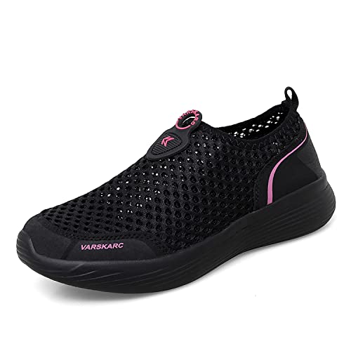 VARSKARC Women's Outdoor Slip-Resistant Breathable Lightweight Sports Shoes Black