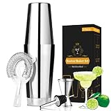 Boston Cocktail Shaker Set, EUUPS 18oz Unweighted & 28oz Weighted Martini Shaker Set with Cocktail S