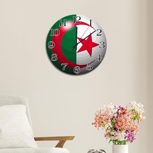 Horloge murale Algérie 3D silencieuse pour salon et déco de chambre - 6