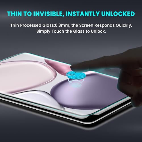 Image of ArmourPro UV Glue Tempered Glass for Honor X9c Curved Screen Protector, 9H Anti Scratch, Edge-to-Edge Coverage, HD Clarity, Easy UV Kit with Cable Protector