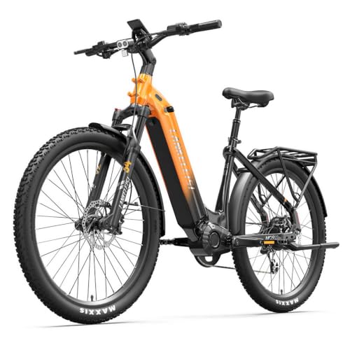 LANKELEISI MG600 Lite E-Bike Damen 27,5 Zoll Tiefeinsteiger Elektrofahrräder mit 36V 20Ah Akku, 150KM Reichweite, 8-Gang E-Fahrrad Herren für Urban, Trail & Straße