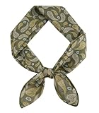GERINLY Olive Green Mens Scarf with Paisley Print, 21