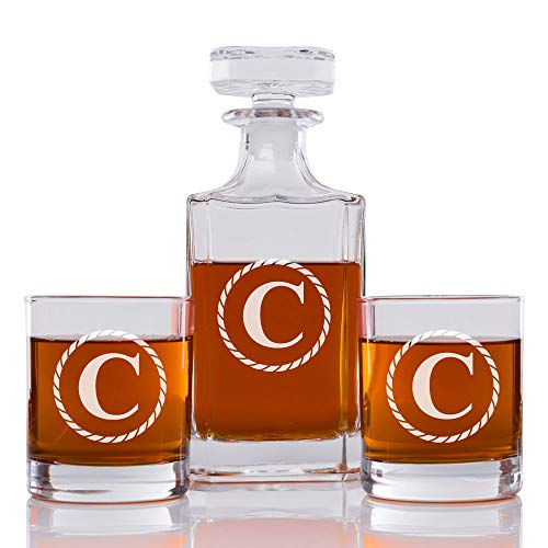 Set grabado decantador y 2 vasos rock 750 ml
