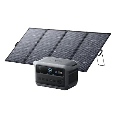 Anker SOLIX C2000 Gen 2 Portable Power Station with 400W Bifacial Solar Pan | 2,400W (Peak 4,000W) Solar Generator, Full Charge in 58 Min, 2,048Wh LiFePO4 Battery for Home Backup, Power Outages, and Camp