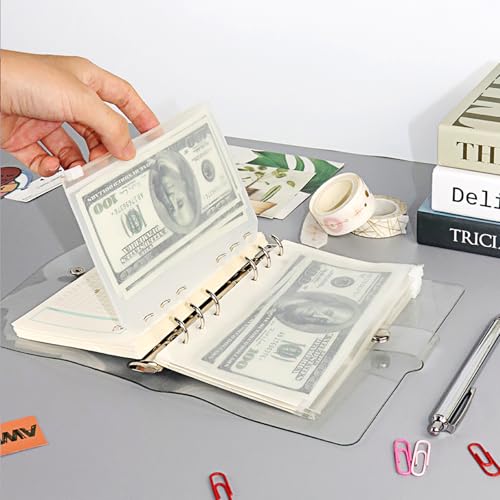 NatSumeBasics A6 fichário com 6 anéis, capa de planejador de PVC transparente, capa de caderno para