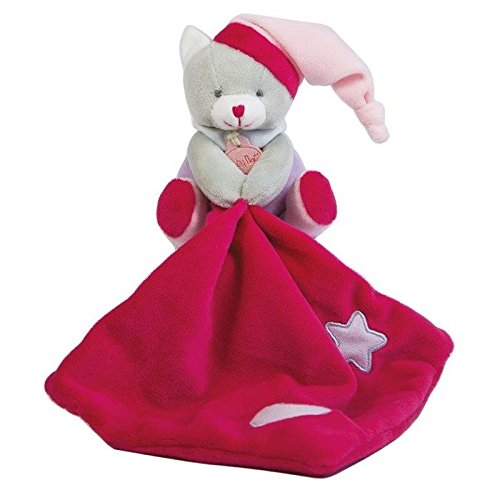 Babynat Baby'nat ours luminescent avec mouchoir rose etoile 13cms BN0137