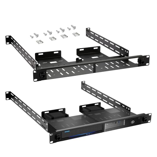 �~�jPC���b�N�}�E���g 2���j�b�g�p Dell Micro Lenovo Tiny�����HP Desktop Mini�ɑΉ� �n���h�X�N�����[�t�����ϋv�T�[�o�[�}�E���g 19�C���` 1U MiniPC ���b�N�}�E���g�L�b�g RJ45 CAT6�|�[�g2�t��