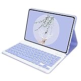 ★ Ajuste de múltiples ángulos de visión: este estuche con tapete antideslizante de ángulo de visión incorporado en el teclado, es conveniente para ajustar los ángulos de la tableta para satisfacer sus necesidades de trabajo, estudio y juego. Sea cual sea el escritorio alto o bajo, puede ajustar un ángulo de visión cómodo.