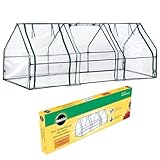 Miracle-GRO Mini Greenhouse 3’ x 8’ x 3’ Outdoor Mini Greenhouse Plant Tent, All-Season Compact Plant Growth Accelerator with PVC Cover and Zipper Panels, Clear