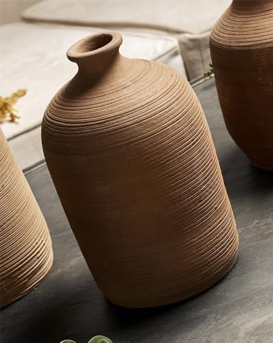 JARRON TERRACOTA NATURAL CUELLO ESTRECHO 20 CMS 13dx20 cms
