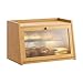 GHWIE Large Capacity Bread Box, Farmhouse Bread Bin with Clear Window for Kitchen Countertop, Natural