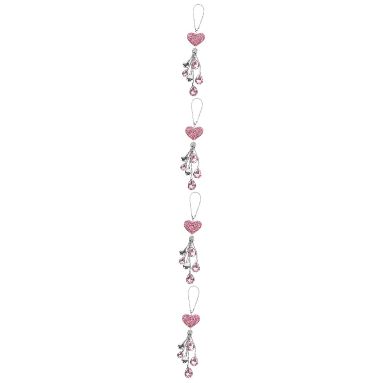 Gatuida 4stücke Car Pendant Herzform Hängedekoration Für Auto Rückspiegel Glänzendes Accessoire Für Damen Stilvolle Autoinnenraumdekoration Kristallanhänger