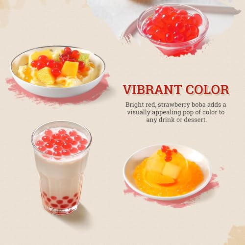 Image of Soeos Popping Boba Pearls, Mango Flavored Bursting Balls, 2.6 LB