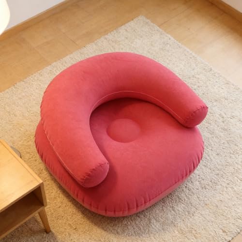 Sillón inflable portátil con acabado aterciopelado para descanso 4
